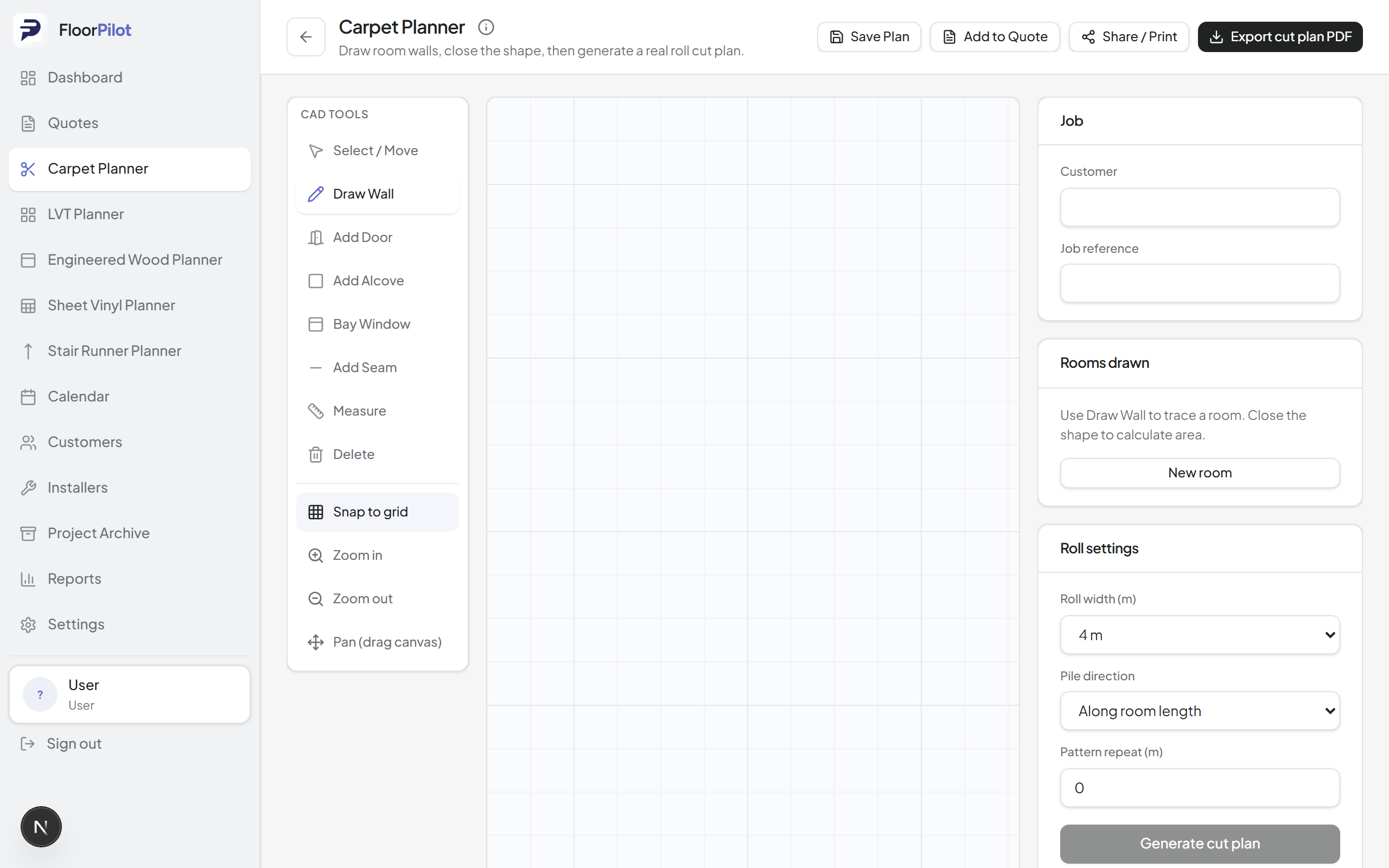 Cut planner